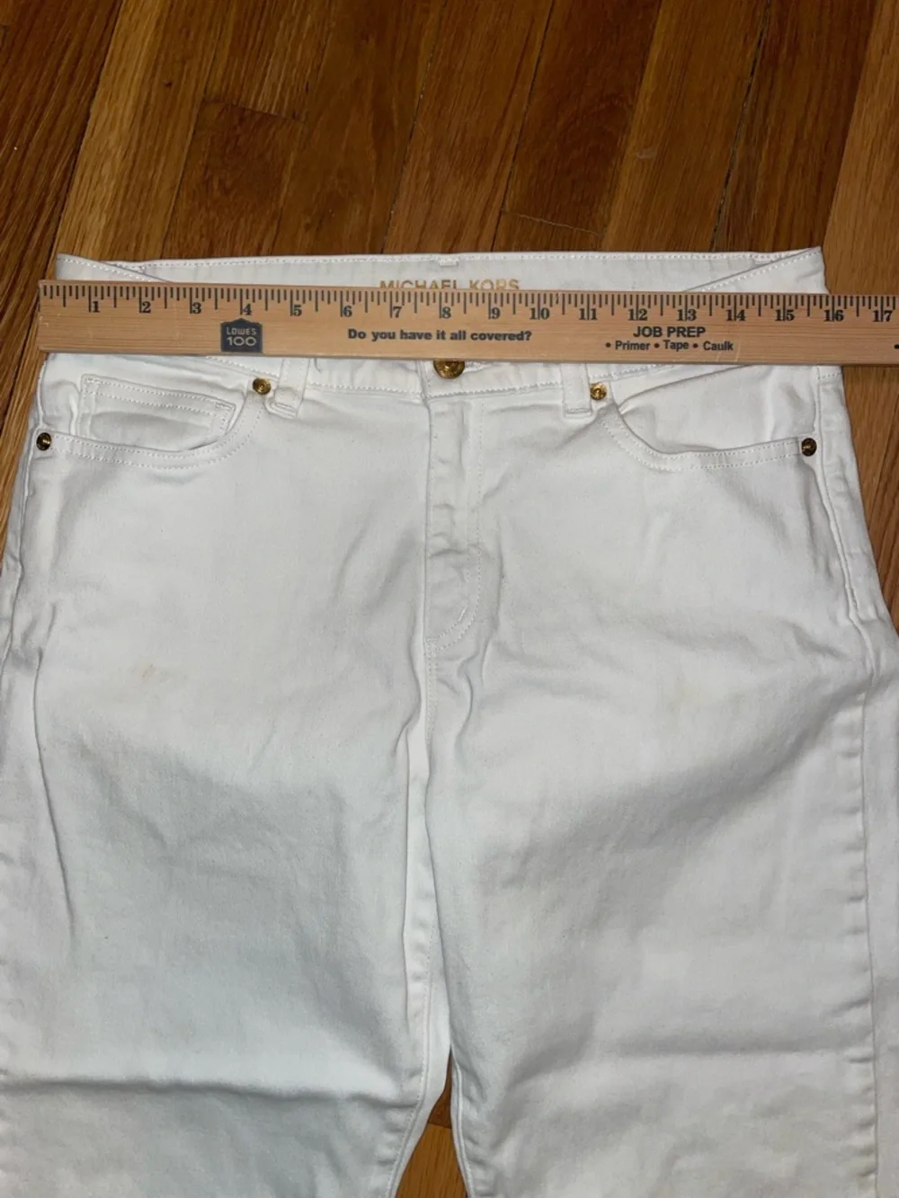 Michael Kors White Izzy Cropped Skinny Jeans.  Size 12